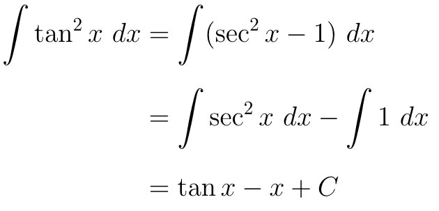 integral tan^2 x dx